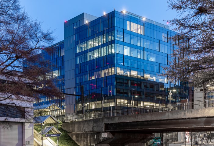 WMATA Headquarters building with modern glass facade in Washington, D.C.